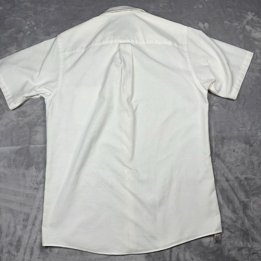Etienne Aigner Button Down Mens 15.5 White Vintage Short Sleeve Logo Shirt - Picture 5 of 6